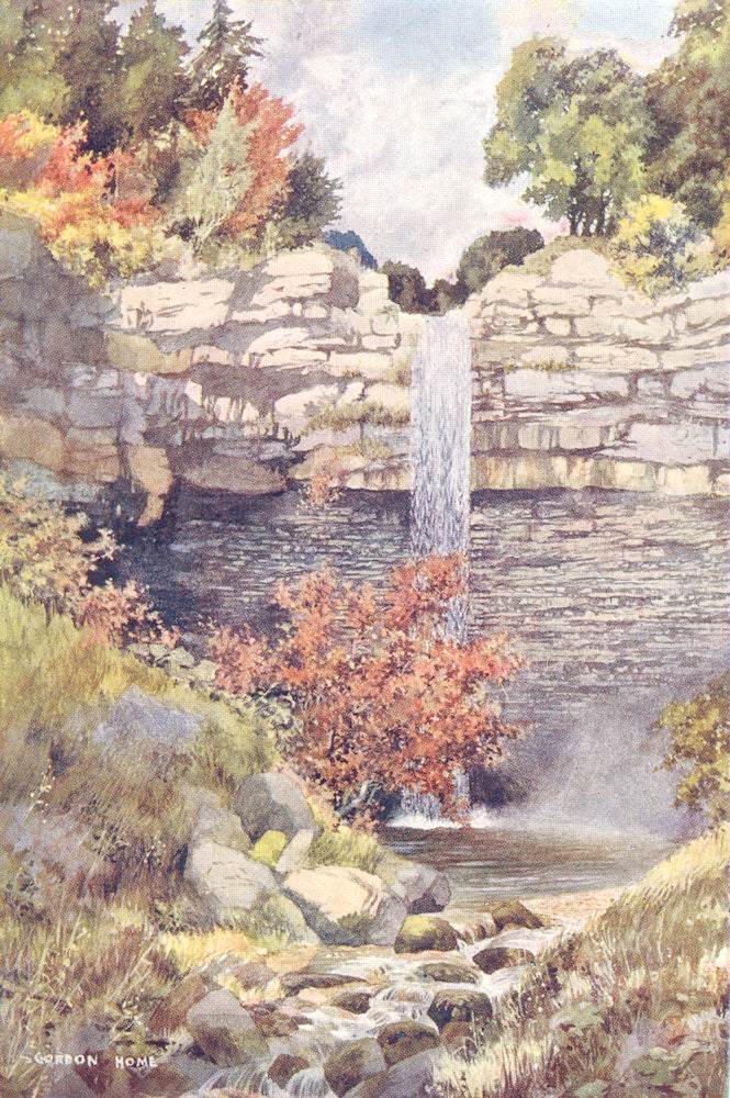 YORKS. Wensleydale. Hardraw Force 1908 old antique vintage print picture